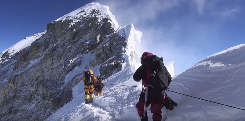 Everest On The Top Lascension De Leverest Versant Népalais Altissima Informations Sur 0578